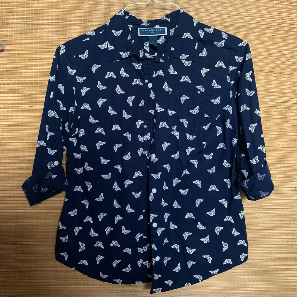 Karen Scott Butterfly Button Up